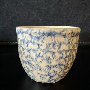 Robinson Ransbottom Roseville Pottery USA 3" Kitchen‎ Crock Blue Spongeware